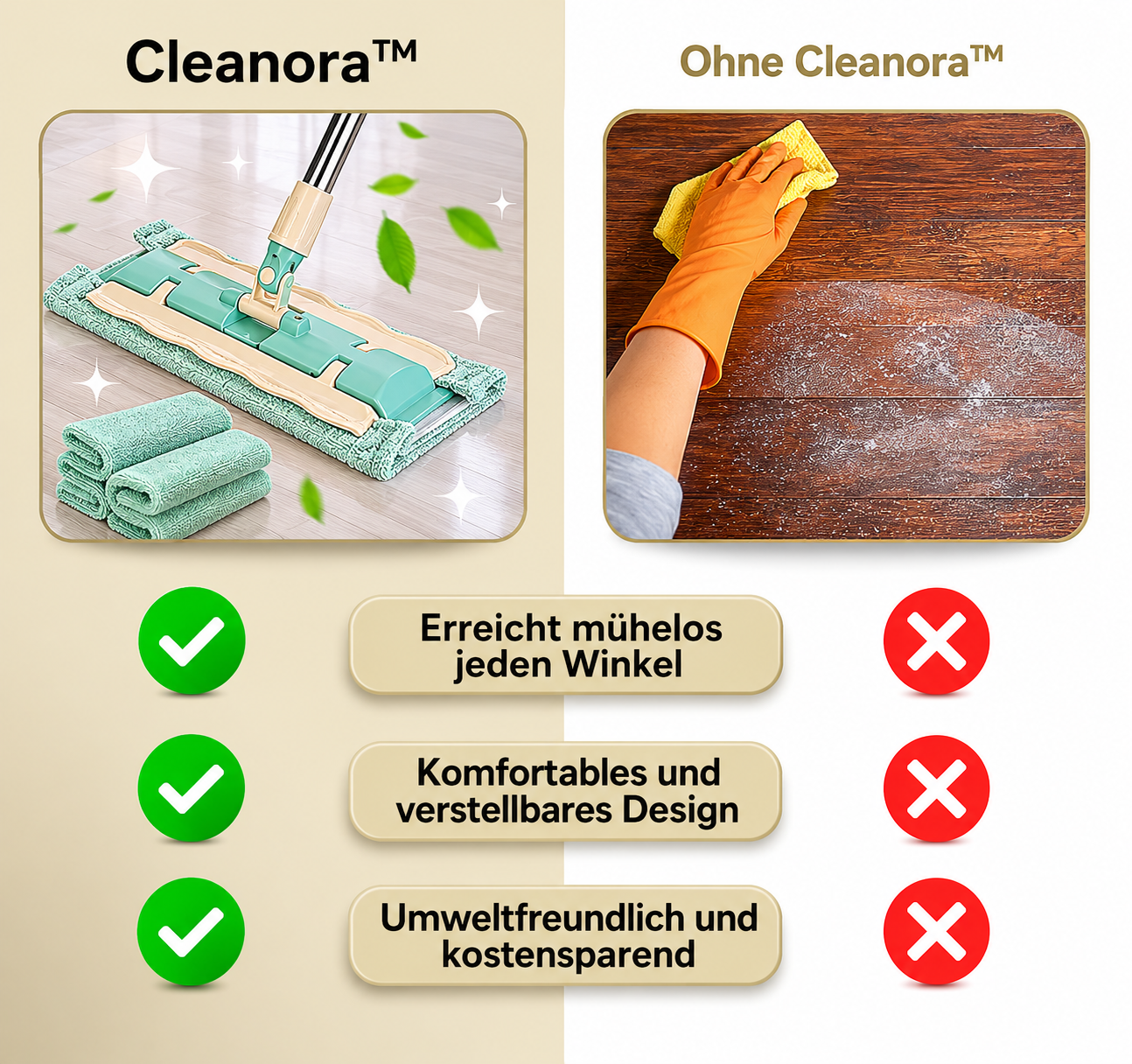 Cleanora | Mühelose Sauberkeit für jeden Wohnraum