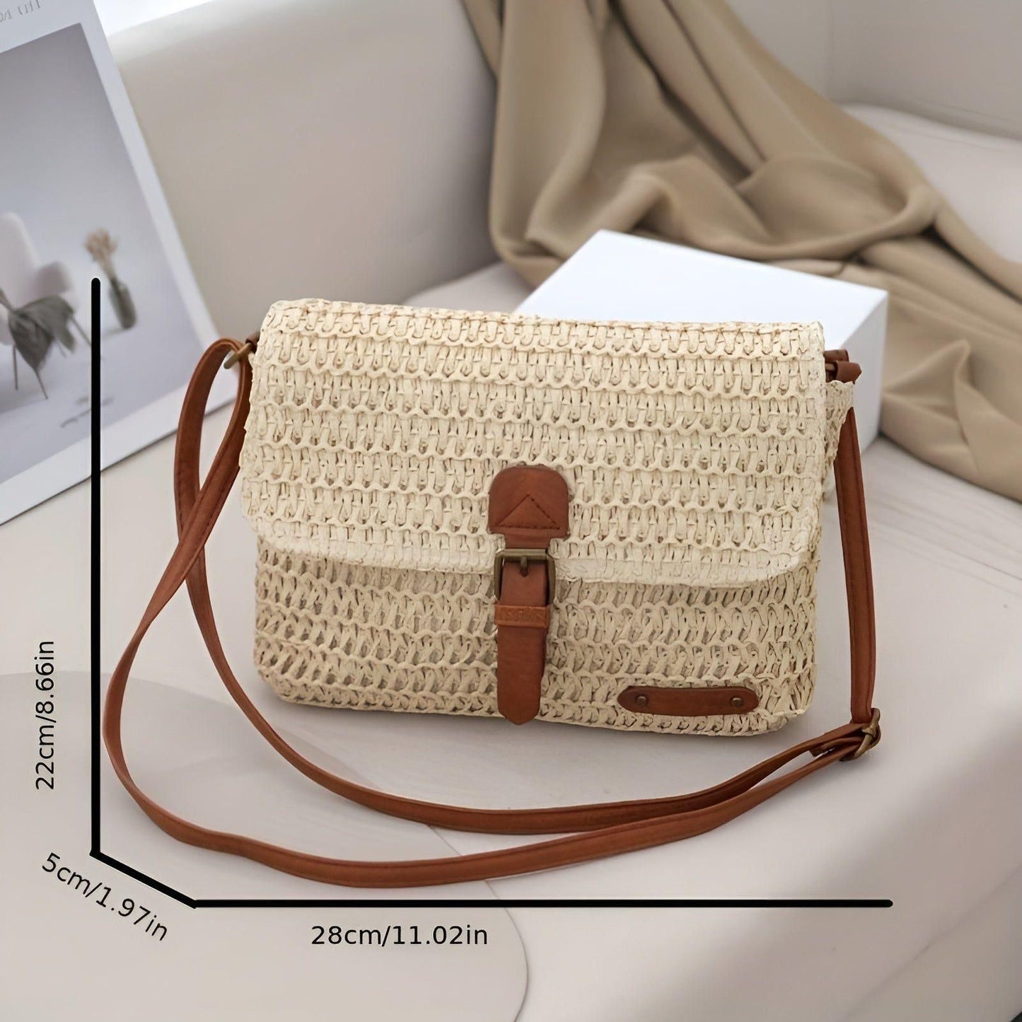 Solmira | Geflochtene Schultertasche mit verstellbarem Riemen für sommerliche Looks