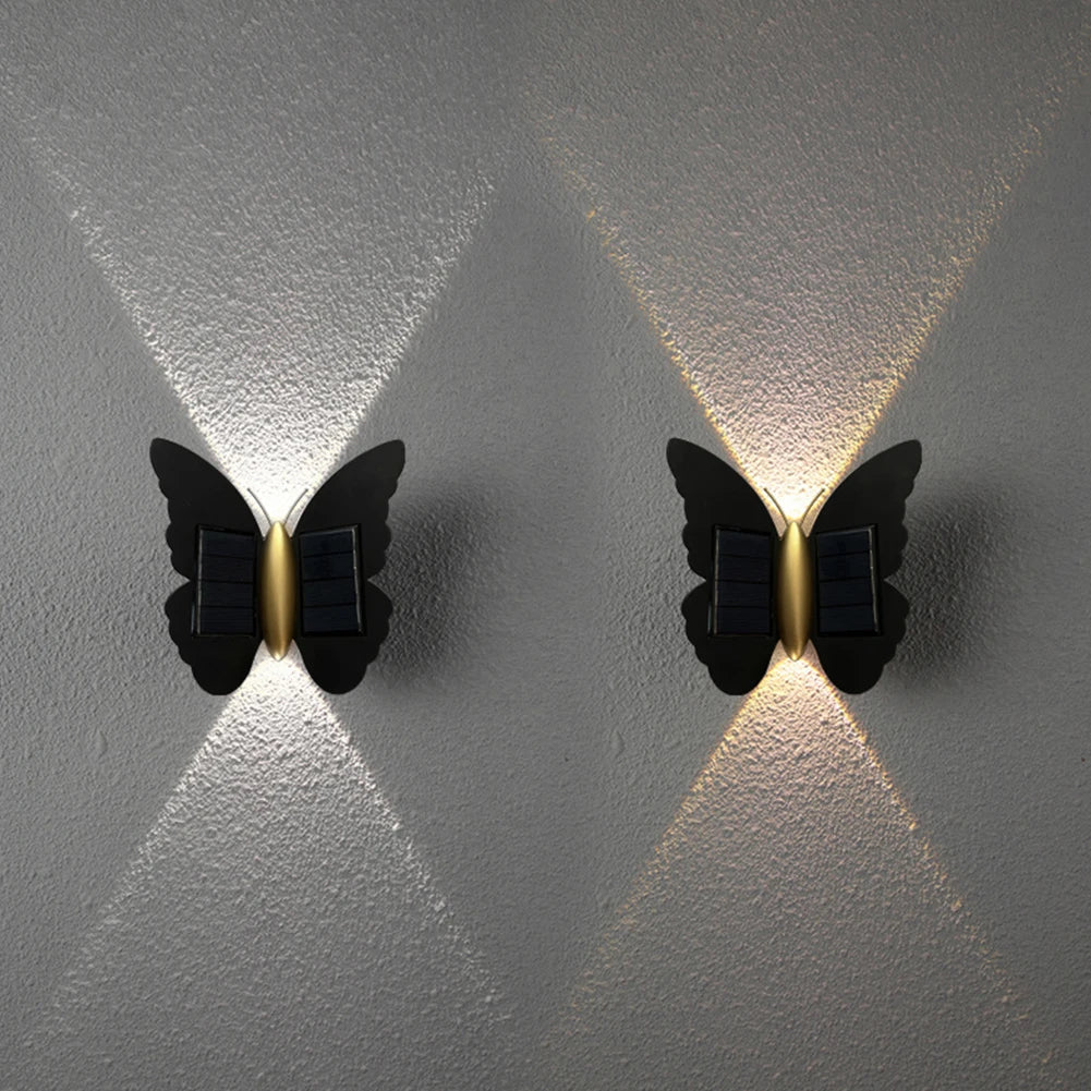 Fiorina | Dekorative Solar-Wandleuchte mit Schmetterlingsdesign & Bewegungsmelder