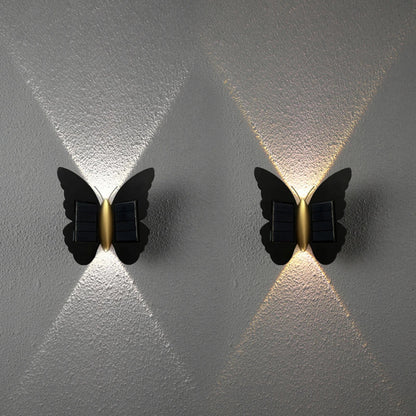 Fiorina | Dekorative Solar-Wandleuchte mit Schmetterlingsdesign & Bewegungsmelder