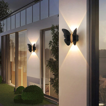Fiorina | Dekorative Solar-Wandleuchte mit Schmetterlingsdesign & Bewegungsmelder