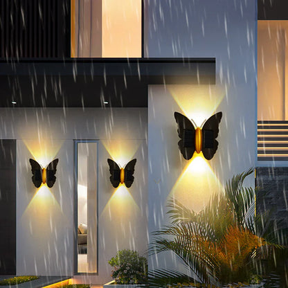 Fiorina | Dekorative Solar-Wandleuchte mit Schmetterlingsdesign & Bewegungsmelder