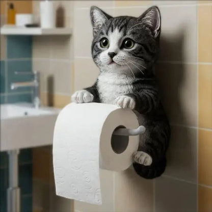 PurrRoll | Niedlicher Katzen-Toilettenpapierhalter in 3D-Optik