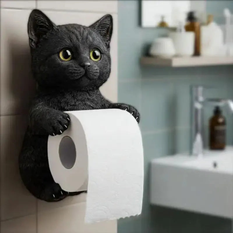 PurrRoll | Niedlicher Katzen-Toilettenpapierhalter in 3D-Optik