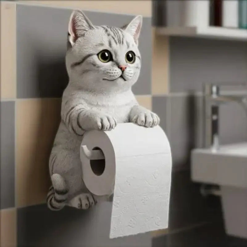 PurrRoll | Niedlicher Katzen-Toilettenpapierhalter in 3D-Optik