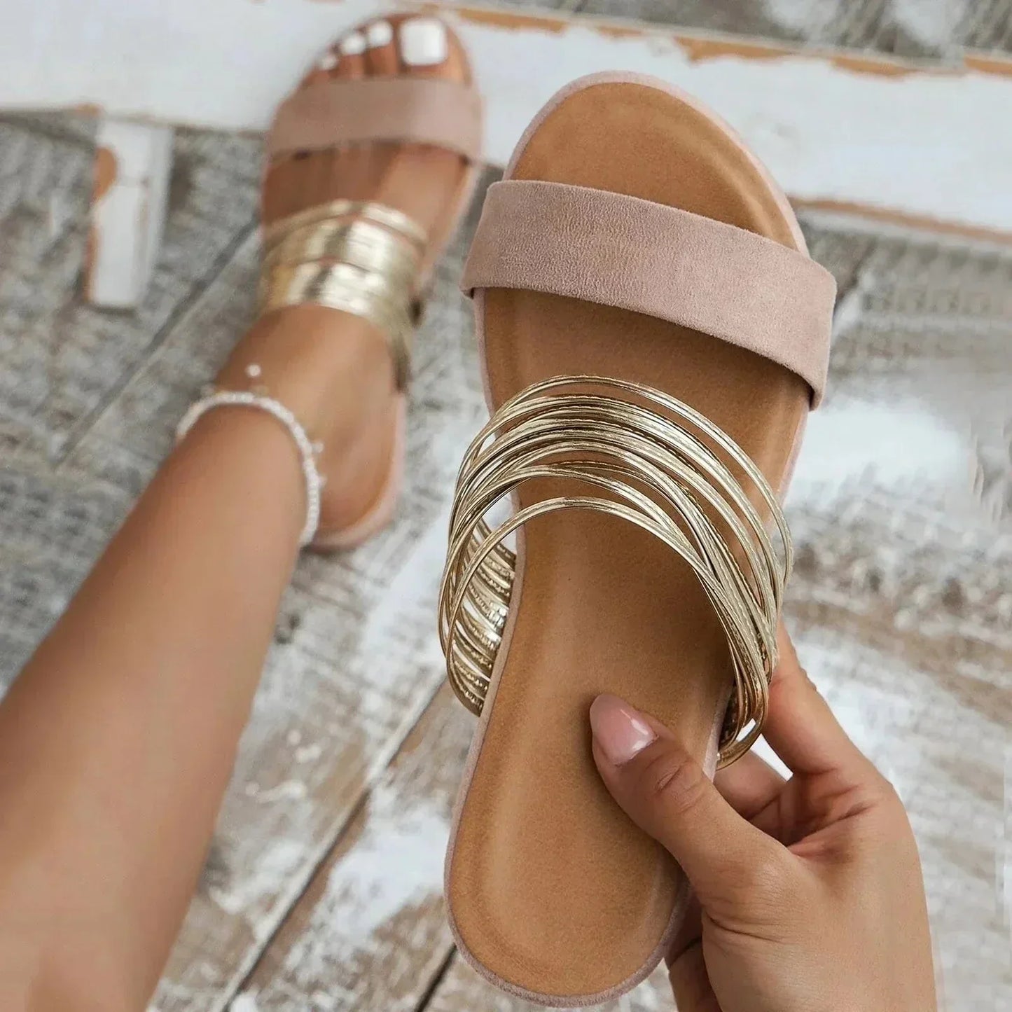 Eloréa | Komfortable Damen-Sandalen mit weicher Sohle und elegantem Ringdesign