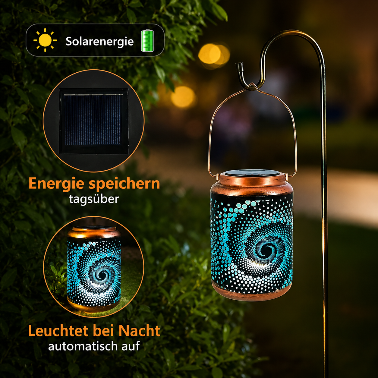 Spiria | Magische Solarleuchte mit faszinierender Lichtprojektion
