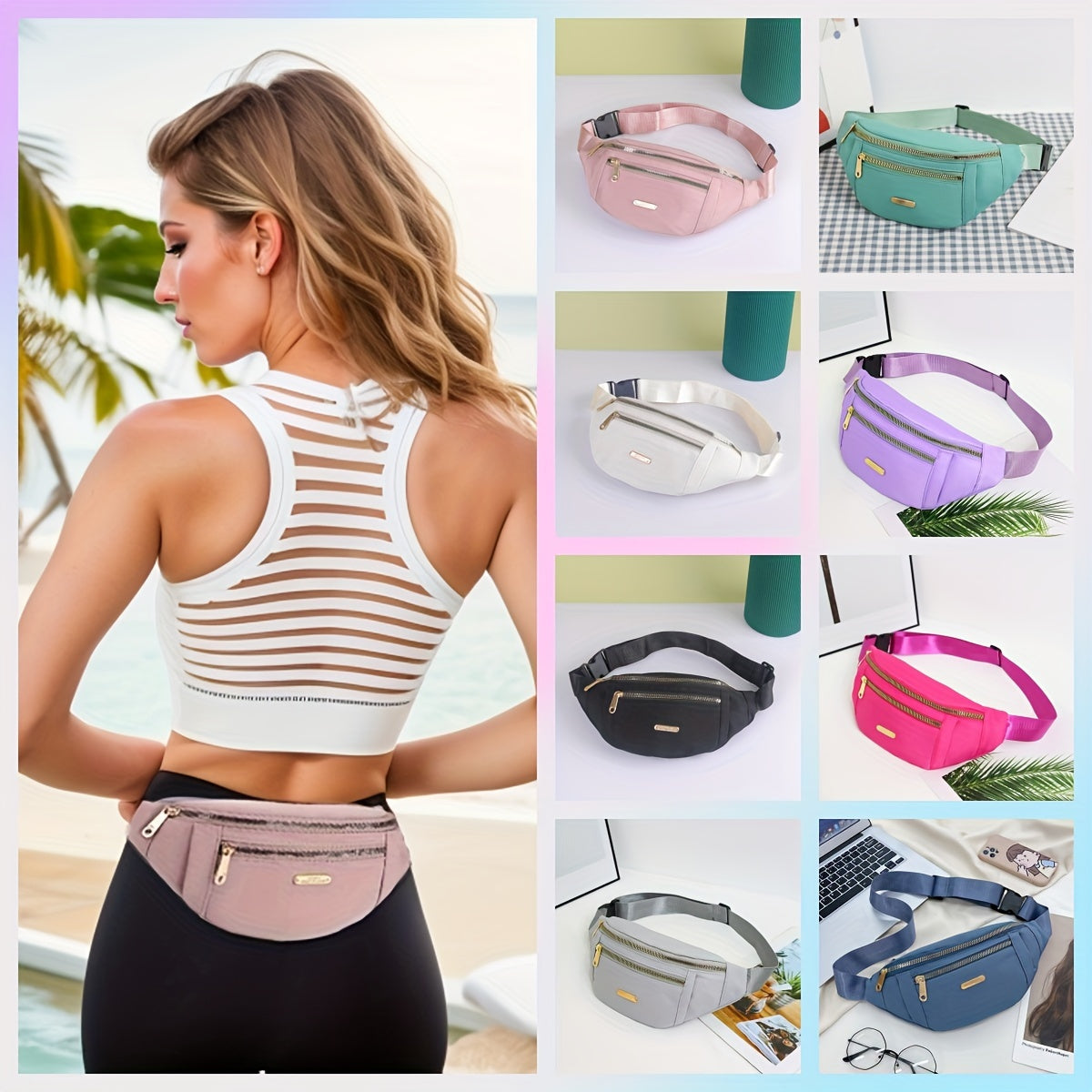 Movéra | Leichte Crossbody- & Hüfttasche mit mehreren Reißverschlussfächern