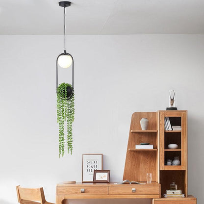 LumenBloom | Hängeleuchte mit Pflanzenhalter für natürliche Atmosphäre und modernes Design